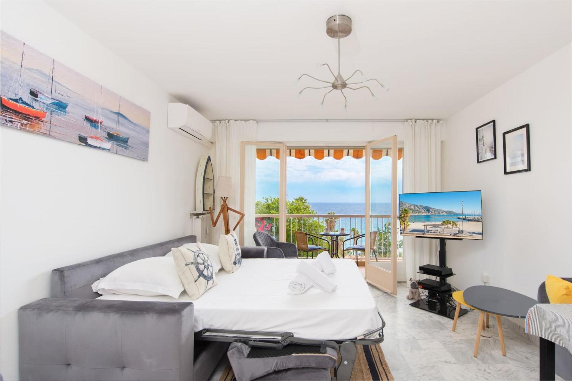 Vina Del Mare, Vue Mer, Terrasse Menton Bagian luar foto